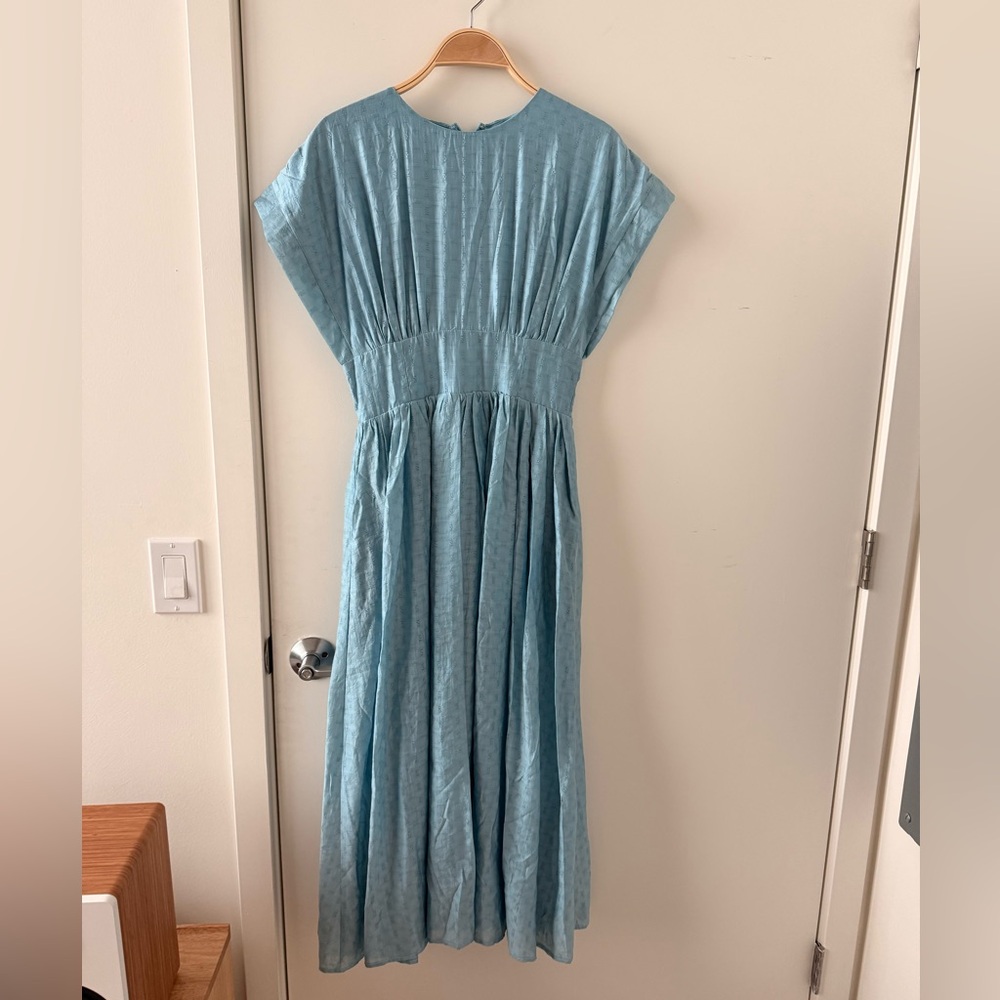 Storia Light Blue Textured Dress
